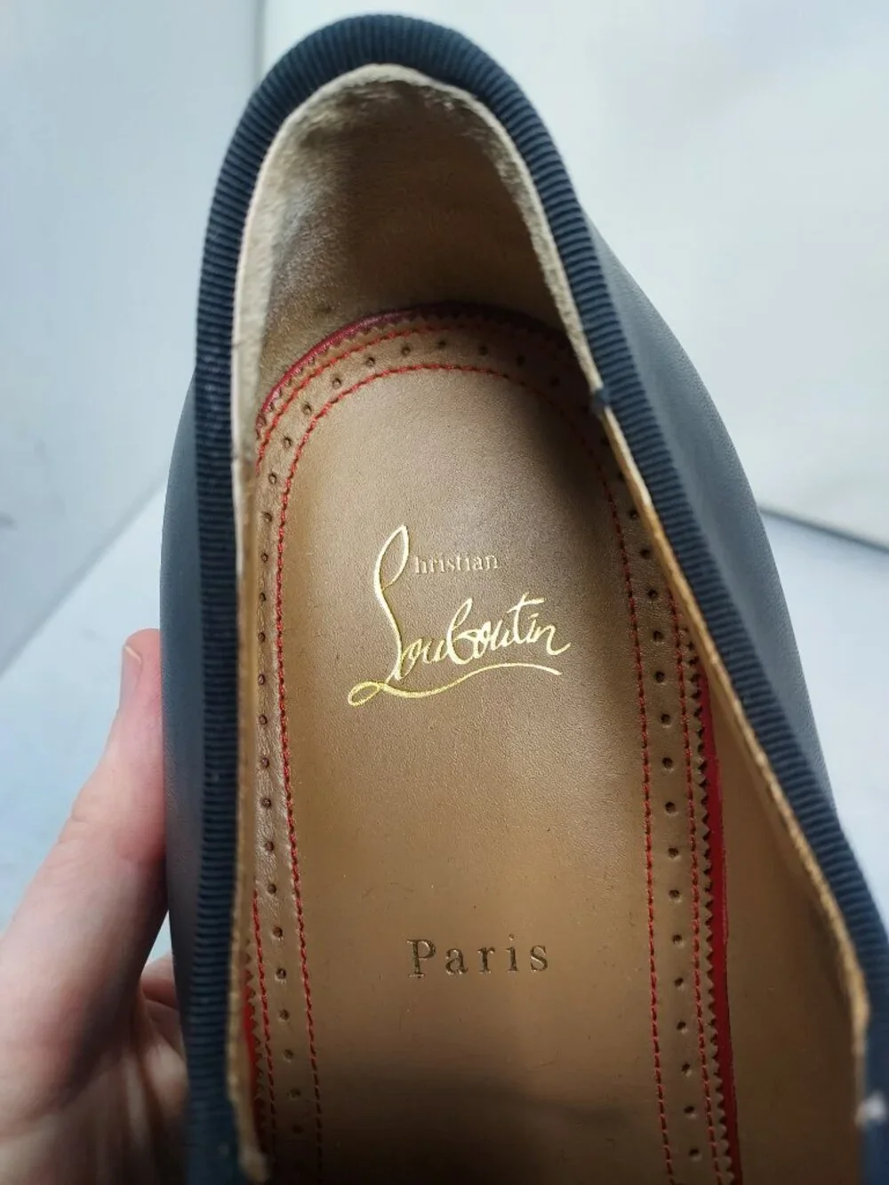 Christian Louboutin Black Chambeliss Leather Oxford Shoe